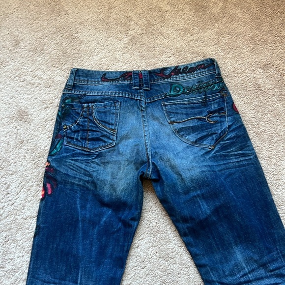 Desigual Floral Painted Straight Leg Jeans - Picture 7 of 9